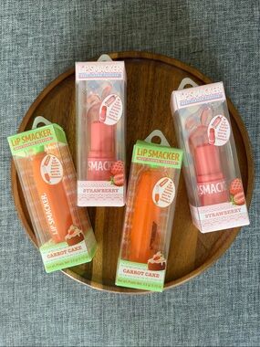 ✨$20 for 4✨Lip Smacker Limited Edition Duo: 2 Strawberry & 2 Carrot Cake